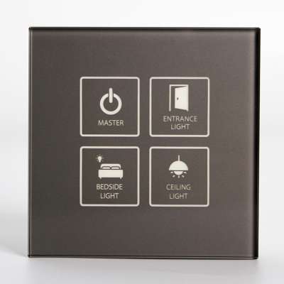 Special grey 4 gang hotel guest room light switch touch switch with master control