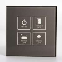 Special grey 4 gang hotel guest room light switch touch switch with master control