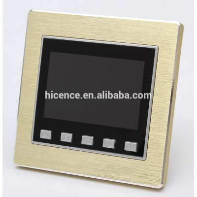 Gold Aluminum Alloy Metal Frame Hotel Room Air Conditioning Control Thermostat