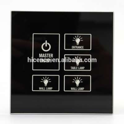 Tempered Glass Master Control 5 Gang Hotel Touch Wall Switch